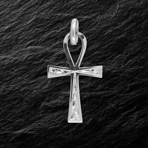 stříbrný amulet egyptský kříž ankh anch