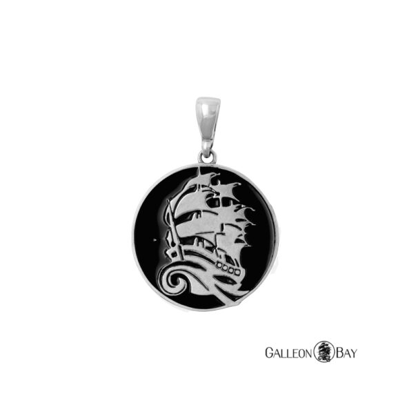 Stříbrný přívěsek Galleon Bay medailon s glazurou - Image 2