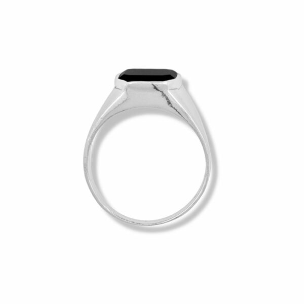stříbrný pánský prsten s černým kamenem