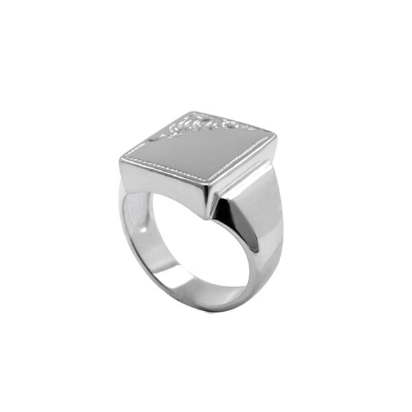 pánský stříbrný prsten s rytinou